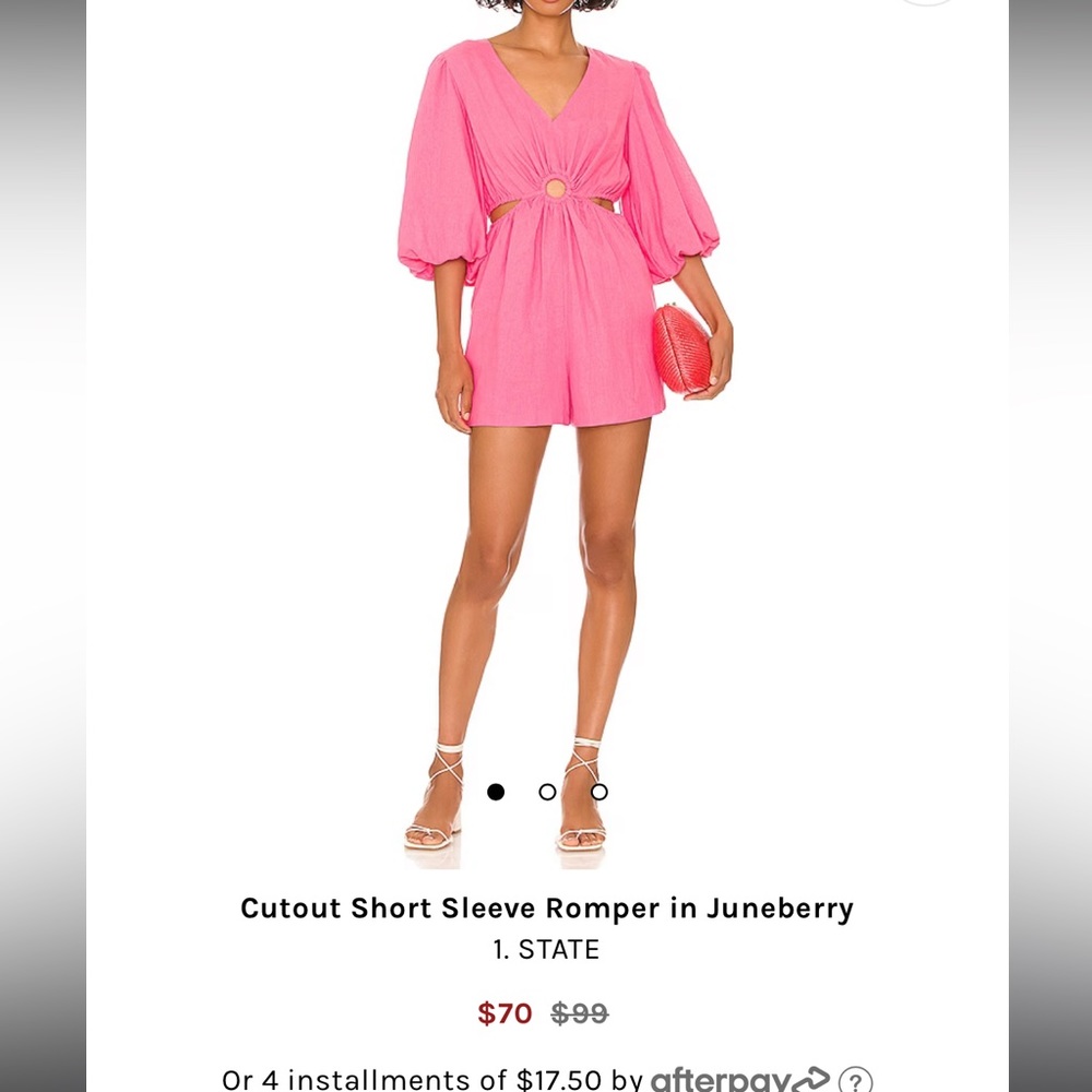 Cutout short sleeve 1. STATE romper! In pink color, juneberry